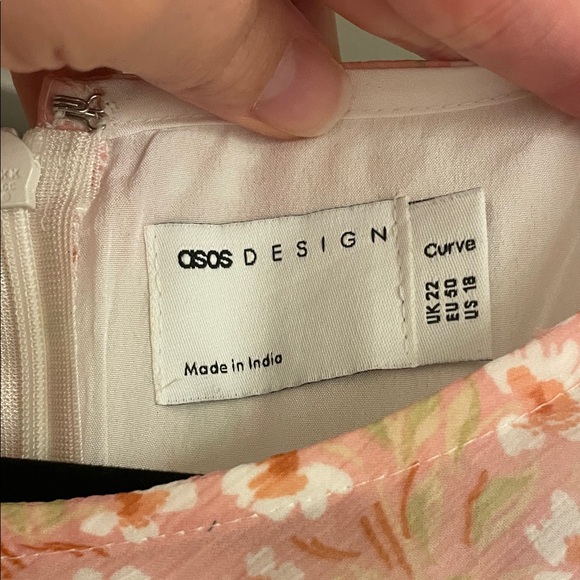 ASOS Curve Floral and Pink Blue Yellow Patchwork Dress - Picture 5 of 5